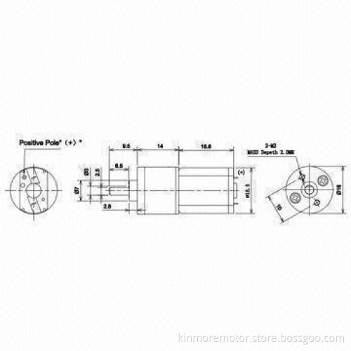 12V Geared Motor for Medical Pumps/Electric Locks/Robots, with 3mm Inline Shaft and 16mm Gearbox